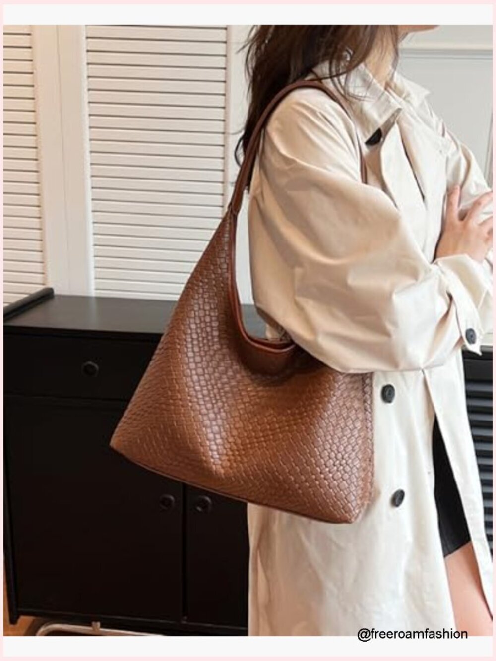 Large Capacity Vegan Leather Hobo Tote Bag with Top Handle and Shoulder Strap - Picture 3 of 7